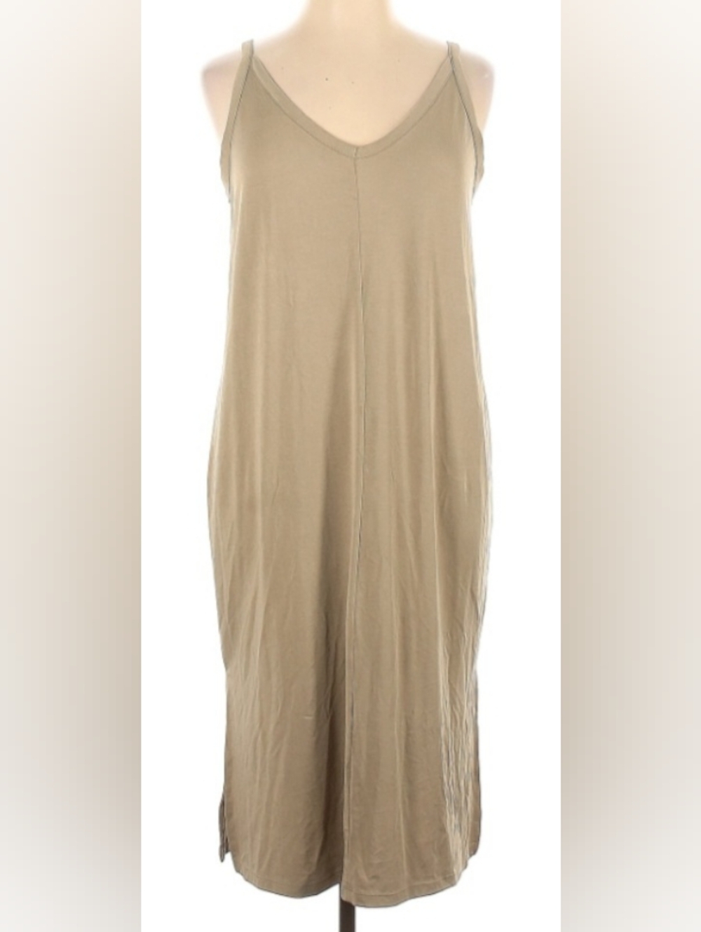 a new day Tan Midi V-neck Slip Tank Dress Size XL EUC